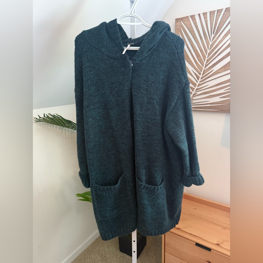 FREE‎ PEOPLE Eyes On You Cardigan Sweater Green Small